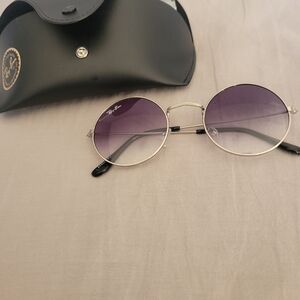 Ray-Ban Silver Sunglasses with Gradient Purple Lenses